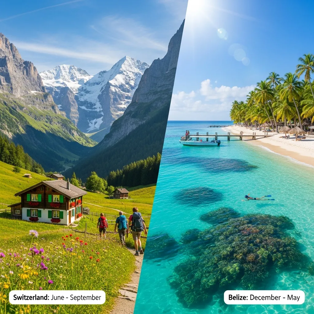 Best Time to Travel to Switzerland vs. Belize